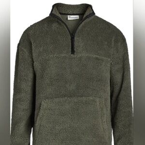 Olive Green Sherpa Pullover